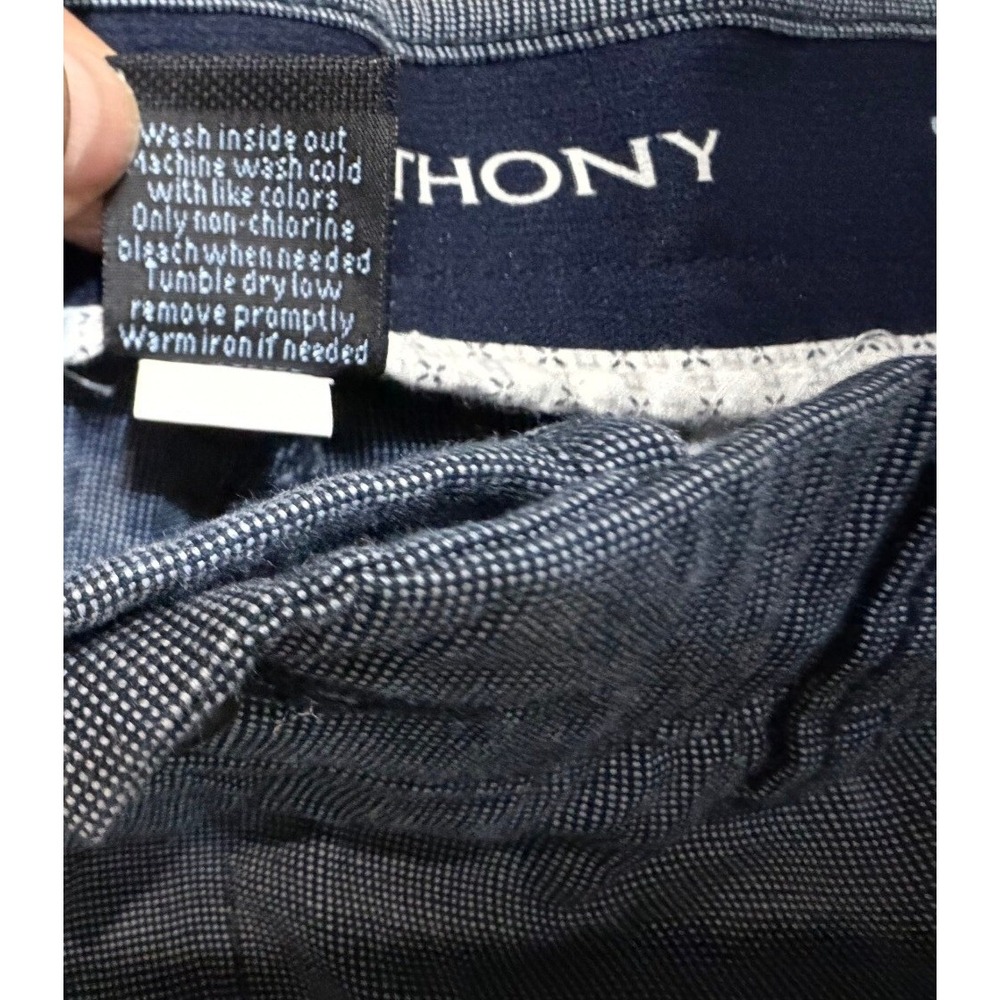 Marc Anthony Slim Fit Stretch Waist Shorts Blue Micro Pattern Size 38W Fathers D - Picture 5 of 5